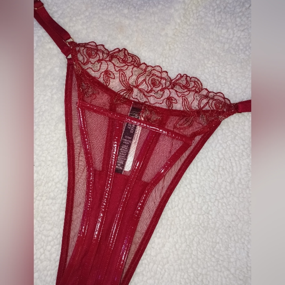Victoria's Secret Deep Red Lace Panty